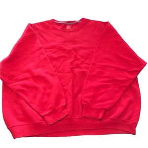 Vintage 4XL Plus Size Fruit of the Loom Plain Red Sweatshirt, craft DIY Shirt